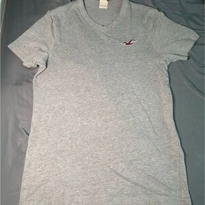 Hollister Light Gray V-Neck Tee